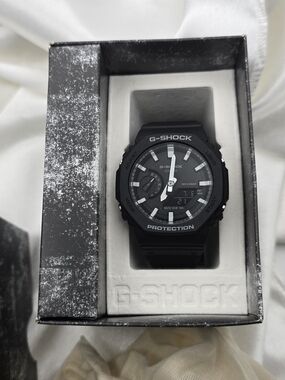 G-Shock Black Men's Watch with White Accented Dial